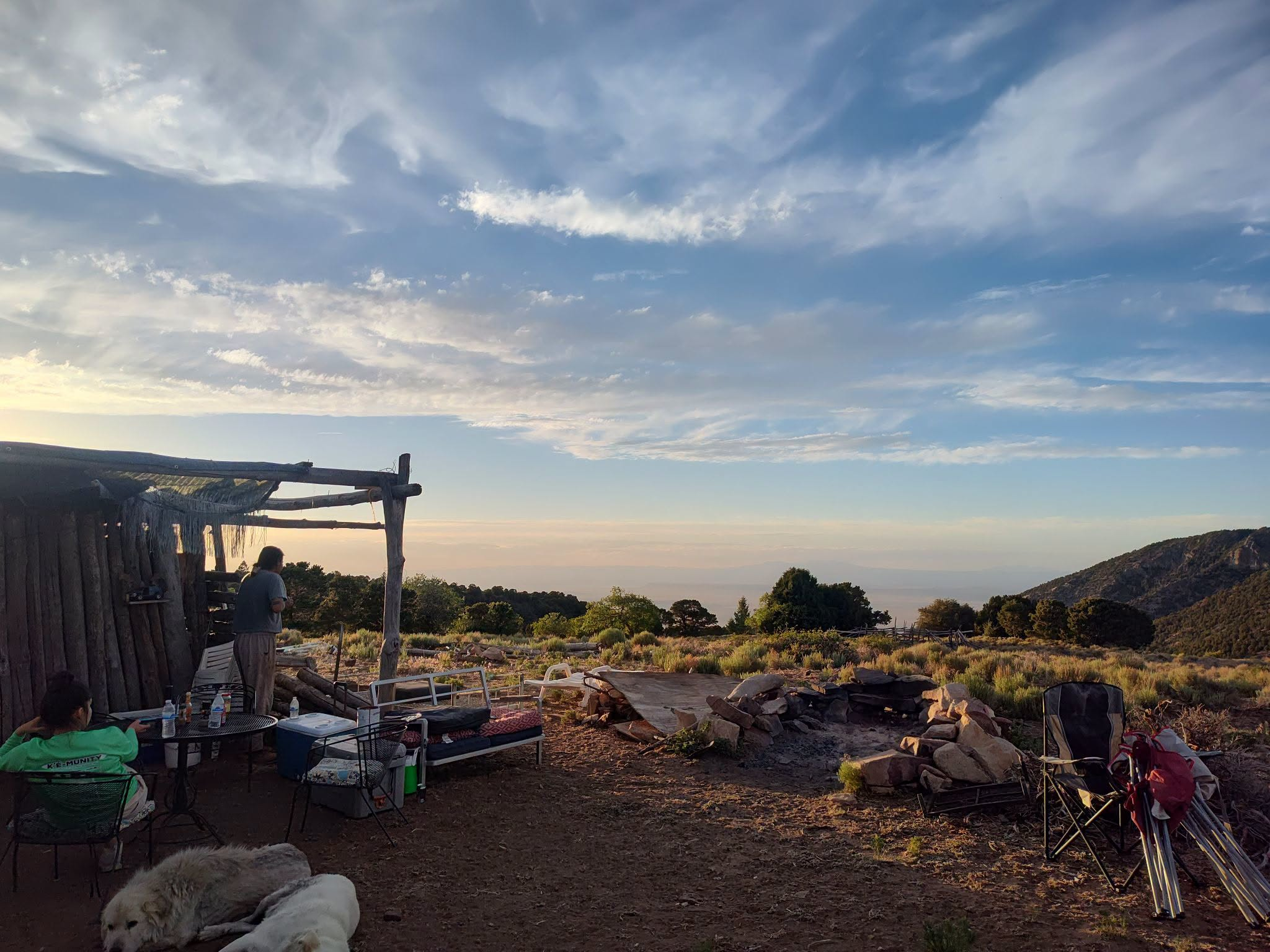 The family sheep camp high on the Carrizos